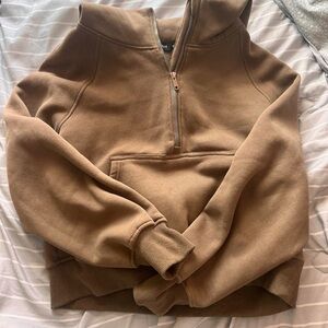 Brown Half-Zip Hoodie